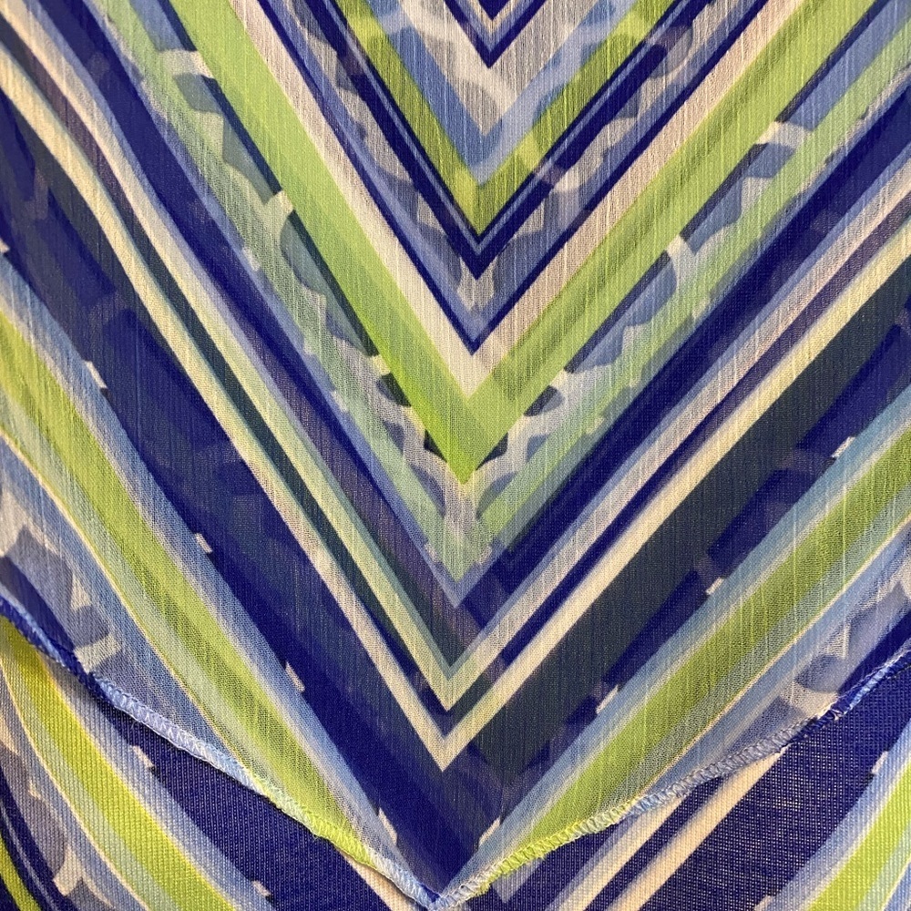 Live & Let Live‎ Lattice Print Tank with Sheer Poncho Summer Resort Wear Size L - Picture 3 of 12